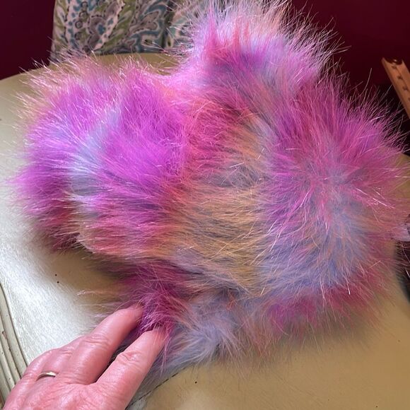 Aurora NARWHAL purple blue yellow long Fur 13” plush 2019 blue striped horn. - Picture 5 of 7